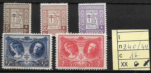 BELGIË  N 240 / 244  XX, Timbres & Monnaies, Timbres | Europe | Belgique, Non oblitéré, Europe, Enlèvement ou Envoi