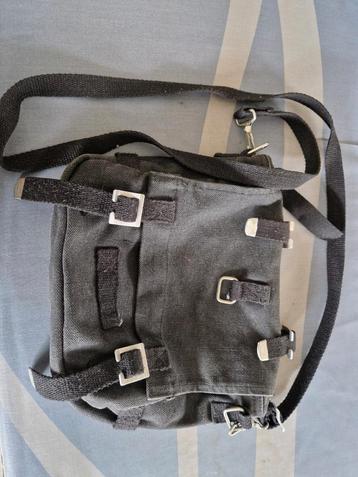 Zwarte stoffen handtas, 22x24x4 (BxHxD)