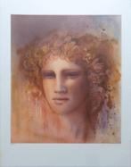 JEAN-PAUL CLEREN / VROUWENGEZICHT / KLEURLITHO / 65x50cm, Enlèvement ou Envoi