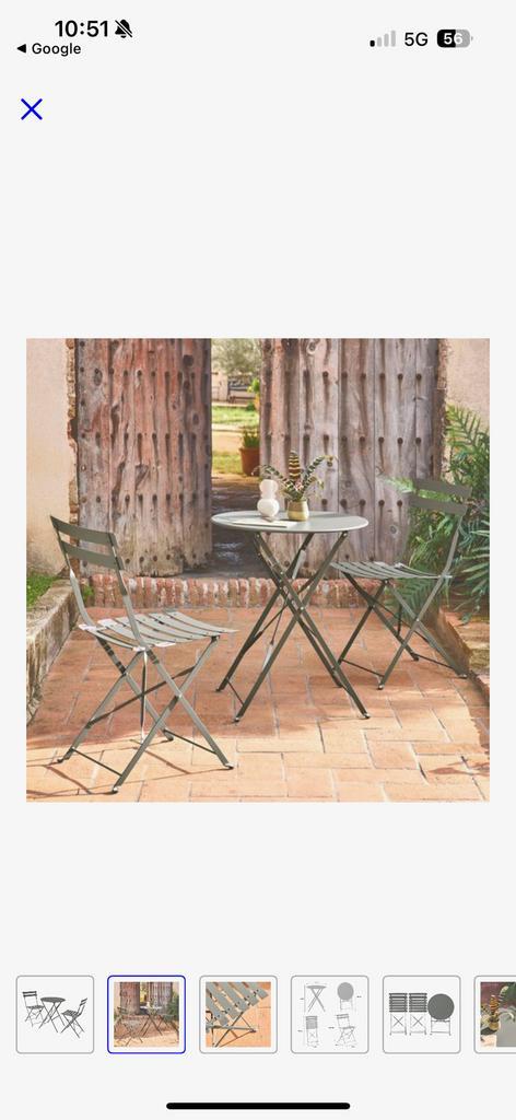 Bistroset: 2 stoelen en opklapbare tafel, Tuin en Terras, Tuinsets en Loungesets, Nieuw, Stoel, Ophalen