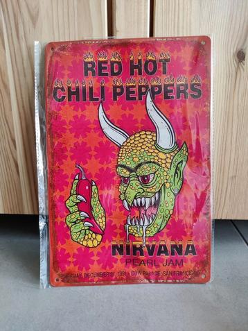 Red hot chili peppers metal plate beschikbaar voor biedingen