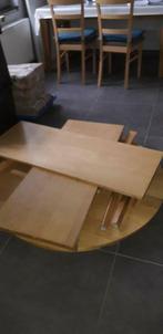 Ronde tafel van 1m17 verlengbaar tot ovale tafel van 2m10, Huis en Inrichting, Tafels | Eettafels, Ophalen