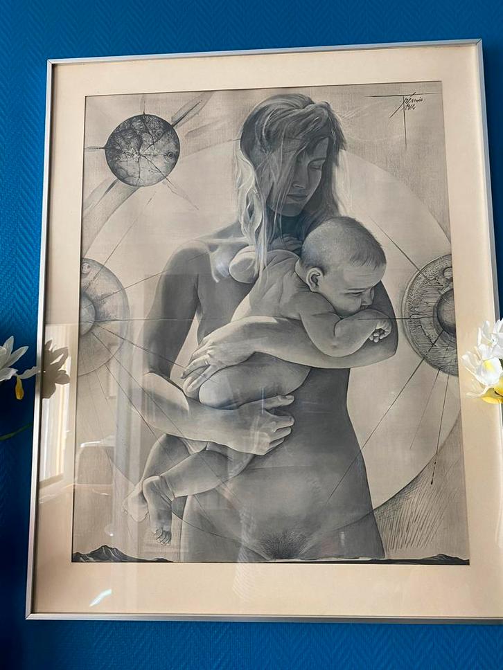 Prachtig ingelijste Tremois, La Nativite, Antiek en Kunst, Kunst | Schilderijen | Modern, Ophalen