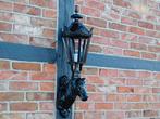 Nostalgische buitenlamp / wandlamp, paardenhoofd, zwart, Antiek en Kunst, Ophalen of Verzenden