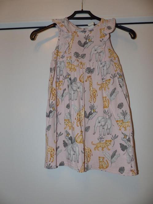 H&M zomers jurkje met diertjes - maat 104, Kinderen en Baby's, Kinderkleding | Maat 104, Zo goed als nieuw, Meisje, Jurk of Rok