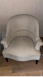 Fauteuil crapaud beige type Napoléon, Huis en Inrichting, Ophalen, Zo goed als nieuw, Stof