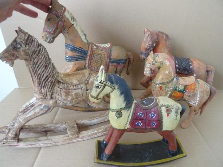 Curiosa beeld paard hobbelpaard houten paarden 5x Opknappers, Antiek en Kunst, Curiosa en Brocante, Ophalen of Verzenden