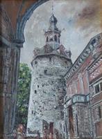 JEAN-JACQUES ROUSSEAU / BEFFROI NAMUR / OLIEVERF / 49x39cm, Antiquités & Art, Art | Peinture | Classique, Enlèvement ou Envoi