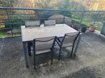 Salon de jardin complet – Table + 4 chaises, Jardin & Terrasse, Ensembles de jardin, Enlèvement, Utilisé, Aluminium