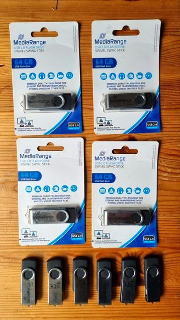 10 nieuwe USB-sticks van 64 GB - bij voorkeur in partijen ve beschikbaar voor biedingen