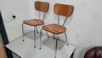 antieke twee stoelen in formica vintage bruine kleur Anne, Huis en Inrichting, Ophalen of Verzenden, Zo goed als nieuw