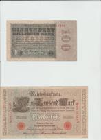 setje duitsland  1000 en 100 mark, Postzegels en Munten, Bankbiljetten | Europa | Niet-Eurobiljetten, Setje, Duitsland, Ophalen of Verzenden