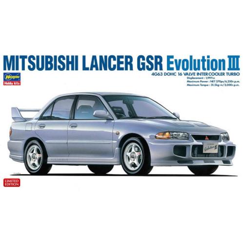 HASEGAWA 20708 mitsubishi lancer GSR évolution III éch. 1/24, Hobby en Vrije tijd, Modelbouw | Auto's en Voertuigen, Nieuw, Auto