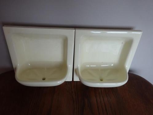 Set van 2 pastelgele vintage zeepbakjes, Antiek en Kunst, Antiek | Keramiek en Aardewerk, Ophalen of Verzenden