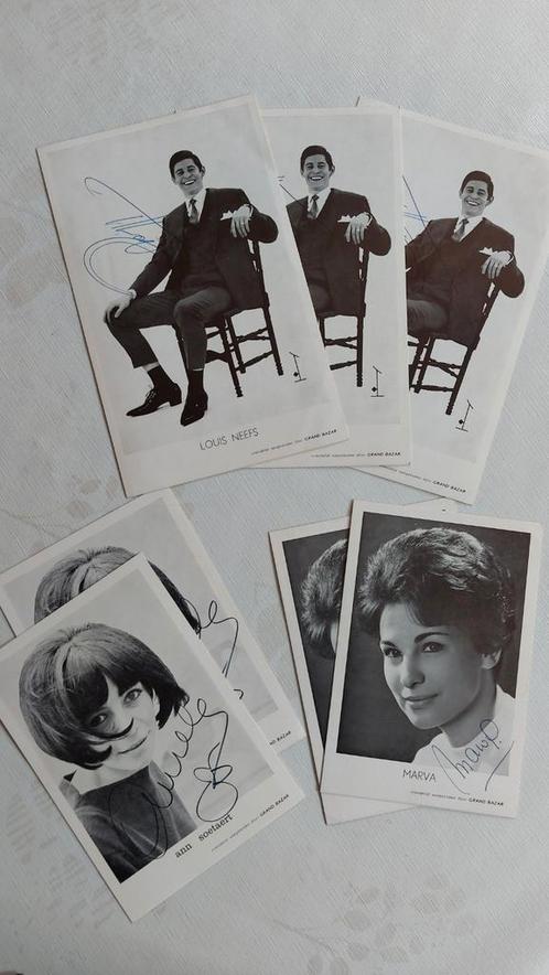 Handgesigneerde foto´s uit de 60-er jaren, Verzamelen, Muziek, Artiesten en Beroemdheden, Zo goed als nieuw, Ophalen of Verzenden