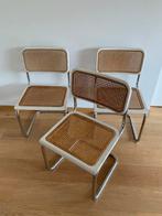 3 Vintage stoel — Cesca B32 — I618, Huis en Inrichting, Gebruikt, Wit, Riet of Rotan, Drie