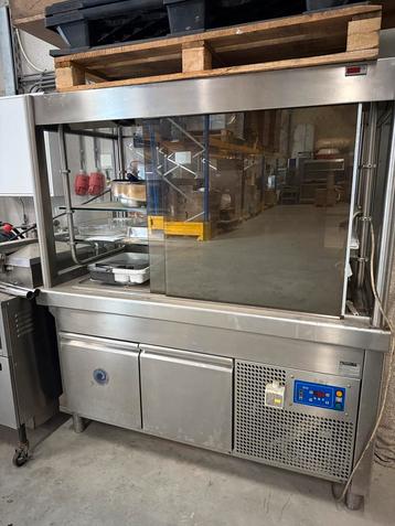 Professionele koeltoonbank met vitrine – horeca – roestvrij beschikbaar voor biedingen