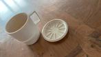 Tupperware vintage beker met deksel, Enlèvement, Utilisé, Crème