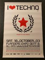 Poster I Love Techno 2003 in Flanders Expo Gent, Collections, Comme neuf, Enlèvement ou Envoi