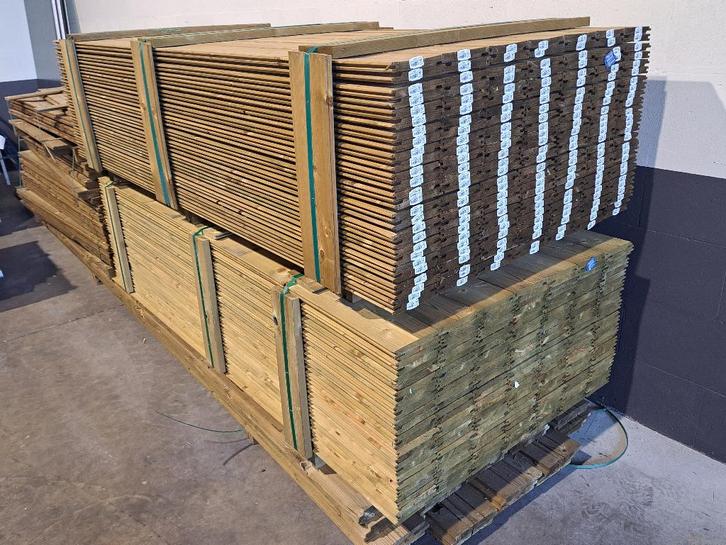 GOEDKOOP! Tuinplanken/tuinhout/tand-groef: 2 reeksen, Jardin & Terrasse, Poteaux, Poutres & Planches, Neuf, Planches, 180 à 250 cm