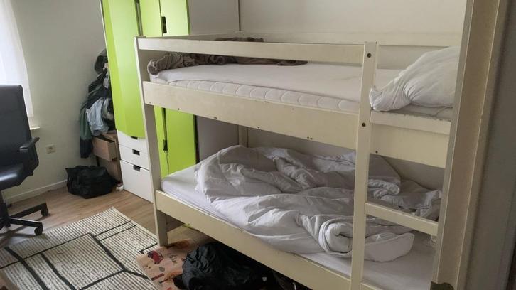Hoogwaardig tweepersoonsbed van echt hout, Huis en Inrichting, Slaapkamer | Bedden, Gebruikt, 90 cm, Hout, Ophalen