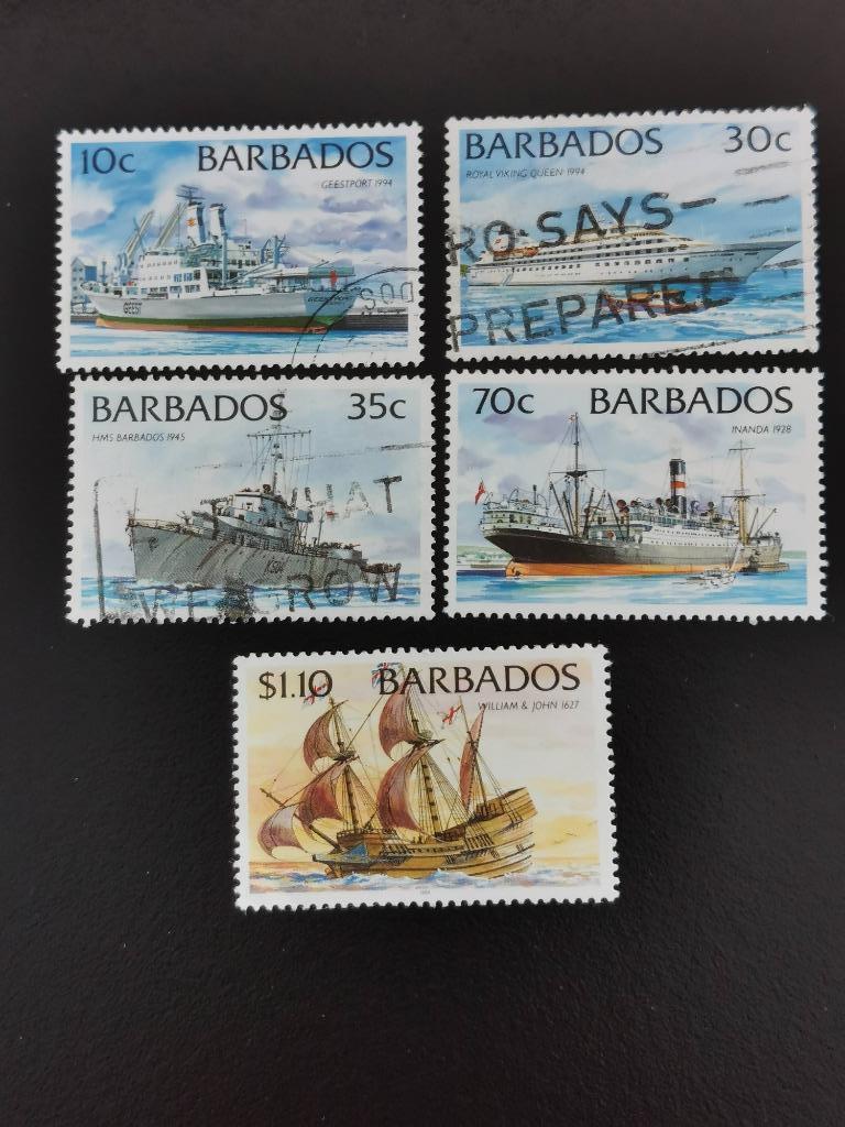 Barbados 1994 - scheepvaart - schepen, Ophalen of Verzenden, Gestempeld, Midden-Amerika