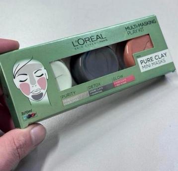 L'Oréal Paris Pure Clay Gezichtsmasker - 3x 10 ml masker beschikbaar voor biedingen