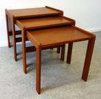 Vintage teak hout Salin Nyborg bijzettafels Deens design, Enlèvement, Utilisé, Teck, Vintage teak hout bijzettafels Deens design nesting tables