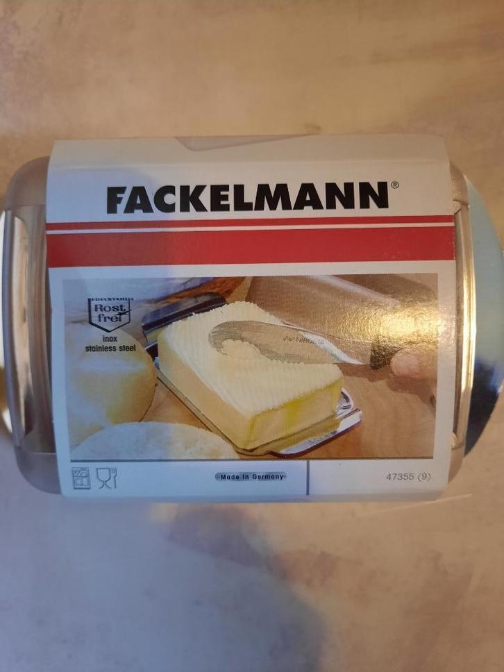 nieuw inoxen botervloot Fackermann, Huis en Inrichting, Keuken | Servies, Nieuw, Glas, Ophalen of Verzenden