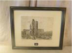 Mooi Oude Gravure 'Drukke Stad' - Peters, Antiek en Kunst, Ophalen of Verzenden