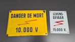 Emaille bordjes Danger de mort / levensgevaar, Verzamelen, Ophalen of Verzenden, Gebruikt, Reclamebord