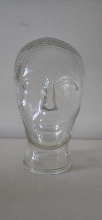 Vintage glazen hoofd mannequin koptelefoon beschikbaar voor biedingen
