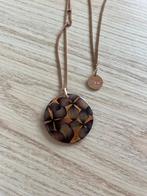 Lange halsketting met ronde hanger met echte bloemblaadjes, Bijoux, Sacs & Beauté, Colliers, Enlèvement ou Envoi, Neuf, Rose, Synthétique