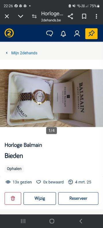 Montre Balmain, Enlèvement, Comme neuf, Montre-bracelet, Autres marques