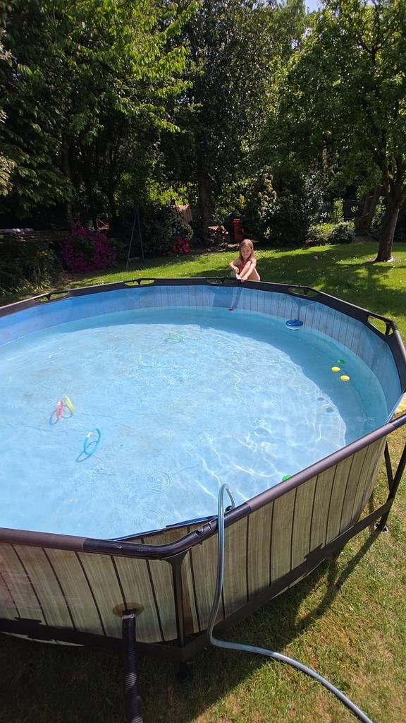 Rond opbouw zwembad +/- 3,5 m, Tuin en Terras, Zwembaden, Gebruikt, Opzetzwembad, Minder dan 80 cm, Rond, Ophalen