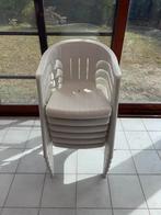 6 witte tuinstoelen, Ophalen, Gebruikt