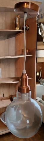 Lot de 2 lampes suspendues couleur cuivre, Enlèvement, Utilisé, Verre, Moins de 50 cm