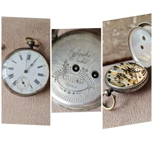 Antique * Montre Vacheron, Handtassen en Accessoires, Horloges | Antiek, Zakhorloge, Zilver, Ophalen of Verzenden