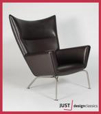Wing Chair Hans J. Wegner Carl Hansen & Son Bruin Leder, Ophalen