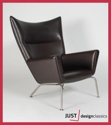 Wing Chair Hans J. Wegner Carl Hansen & Son Bruin Leder, Enlèvement