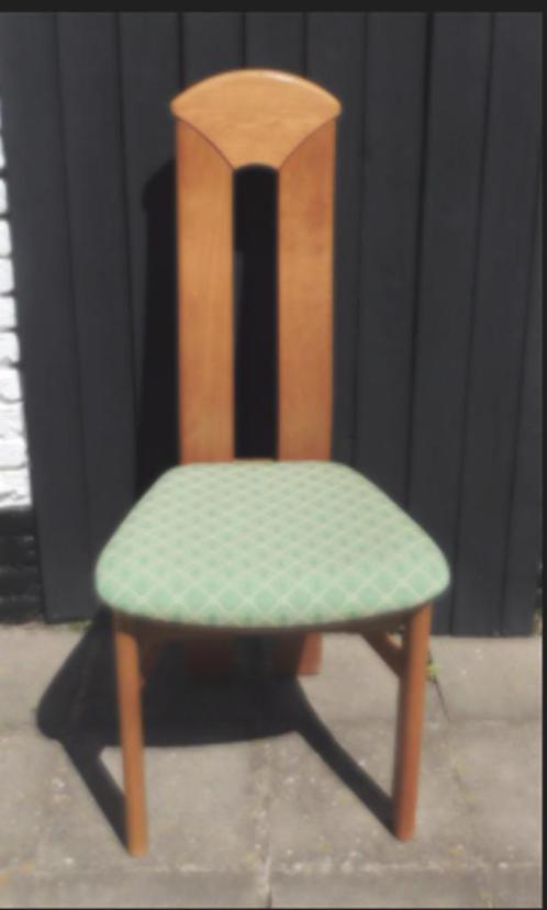 eetkamerstoel x 6 - eetkamer - woondecoratie, Huis en Inrichting, Stoelen, Gebruikt, Vijf, Zes of meer stoelen, Hout, Stof, Bruin