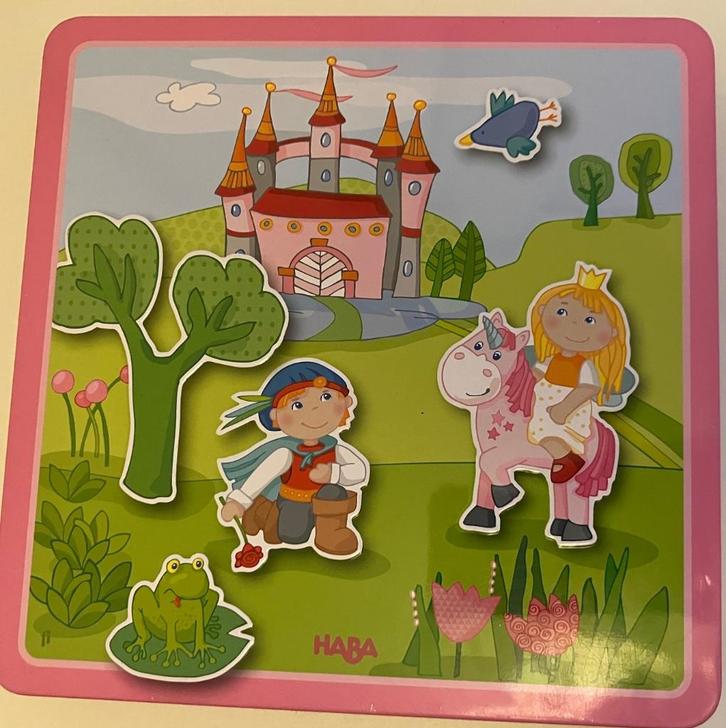 Kinderspel Haba: magnetische speldoos feeentuin, Kinderen en Baby's, Speelgoed | Educatief en Creatief, Zo goed als nieuw, Ophalen