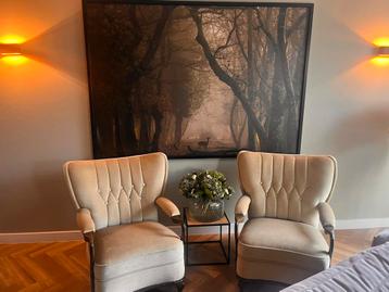 2 prachtige mohair gestoffeerde fauteuils! beschikbaar voor biedingen