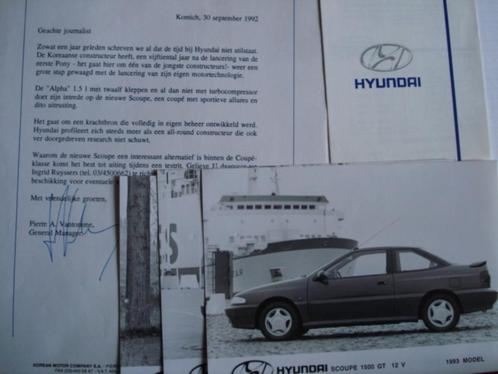 Hyundai Scoupé 1500 GT 12v 1993 Persfoto photo presse press, Boeken, Auto's | Folders en Tijdschriften, Gelezen, Overige merken