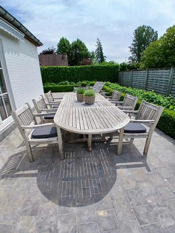 Tuinmeubelen in teak te koop, Tuin en Terras, Ophalen, Gebruikt, Teakhout, Tuinset