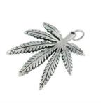 Pendentif collier en acier inoxydable Weed Marijuana Hemp Ha, Autres matériaux, Enlèvement ou Envoi, Argent, Neuf