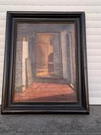 huile sur toile interieur signe armand laureys, Antiek en Kunst, Ophalen of Verzenden