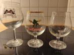 Set van 3 vintage kriek glazen De Neve, Lindemans & Liefmans, Verzamelen, Glas en Drinkglazen, Ophalen, Gebruikt, Bierglas