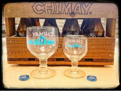 Set van 2 Magifer Chimay glazen, Verzamelen, Glas en Drinkglazen, Nieuw, Bierglas, Ophalen of Verzenden