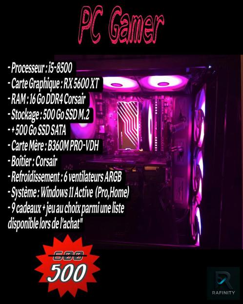 PC-gamer met 9 cadeaus + 1 gratis spel, Computers en Software, Desktop Pc's, Refurbished, 3 tot 4 Ghz, SSD, 16 GB, Met videokaart